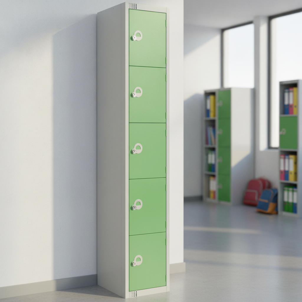 Powder Coated Steel Green Lockers 450mm Deep for Schools & Workplaces