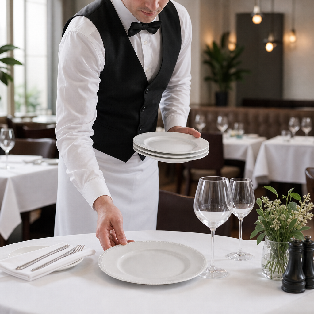 Plates 254mm White Porcelain for Catering Establishments (Pack of 24)