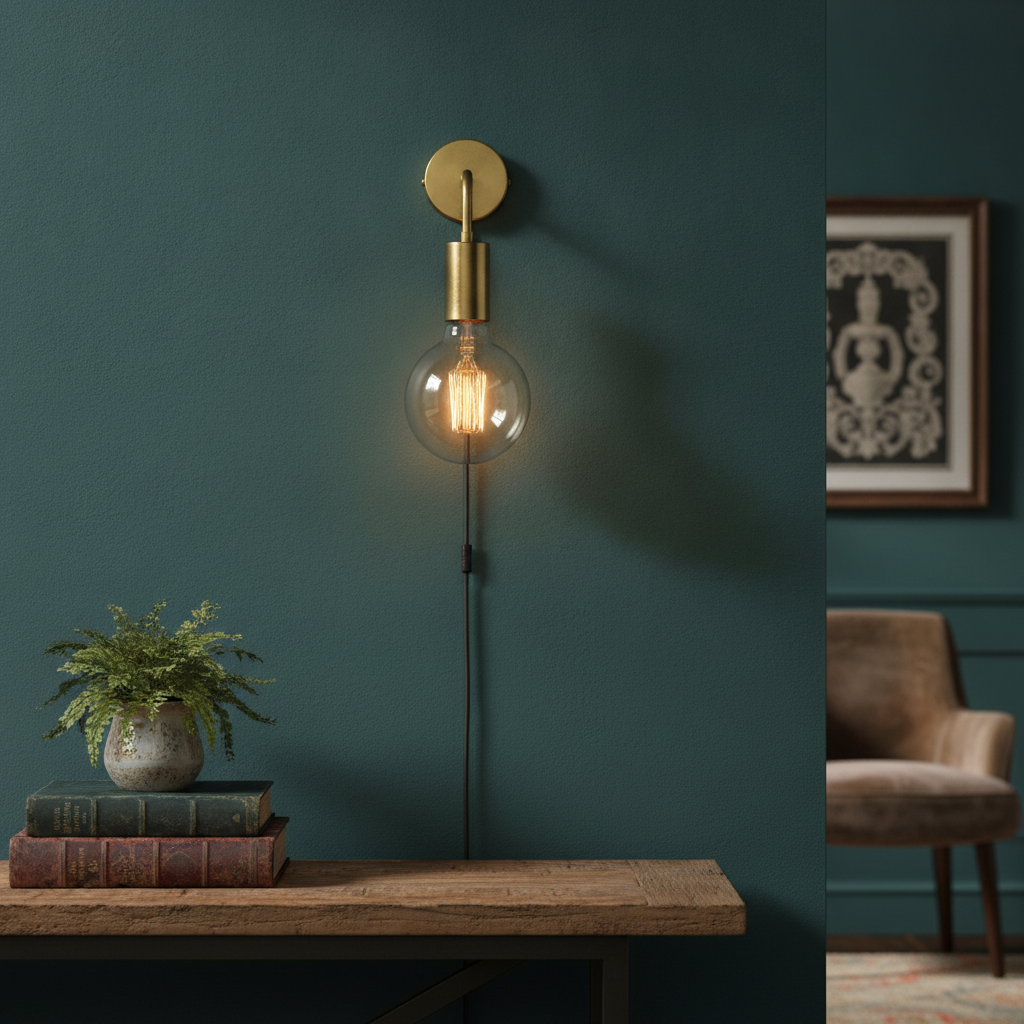 Brass Sleek Edison Wall Light 140mm for Vintage-Style Interiors