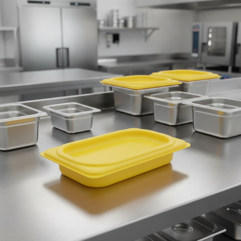 Polypropylene Seal Lid Yellow 1/9 GN for Food Safety (Pack of 1)