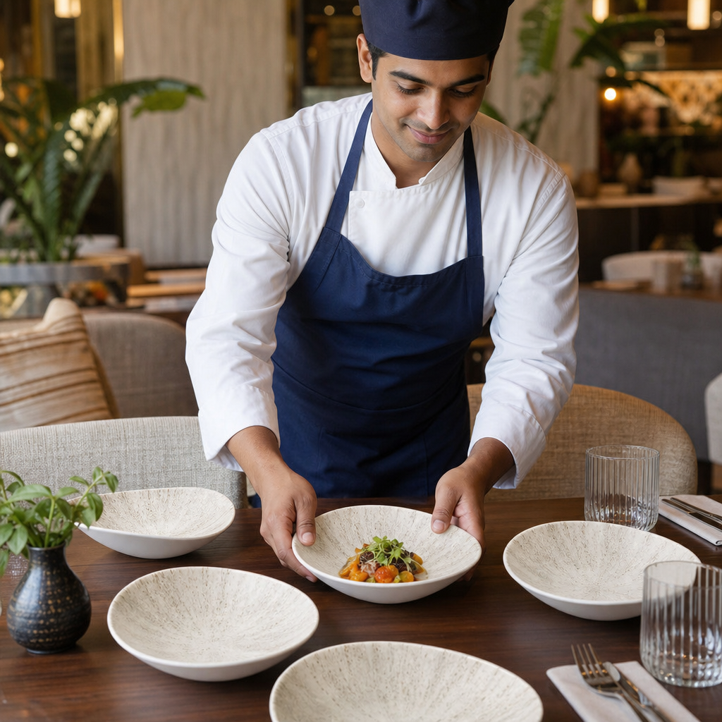Bowls 185mm Vitrified Ceramic for Dining (Pack of 12)