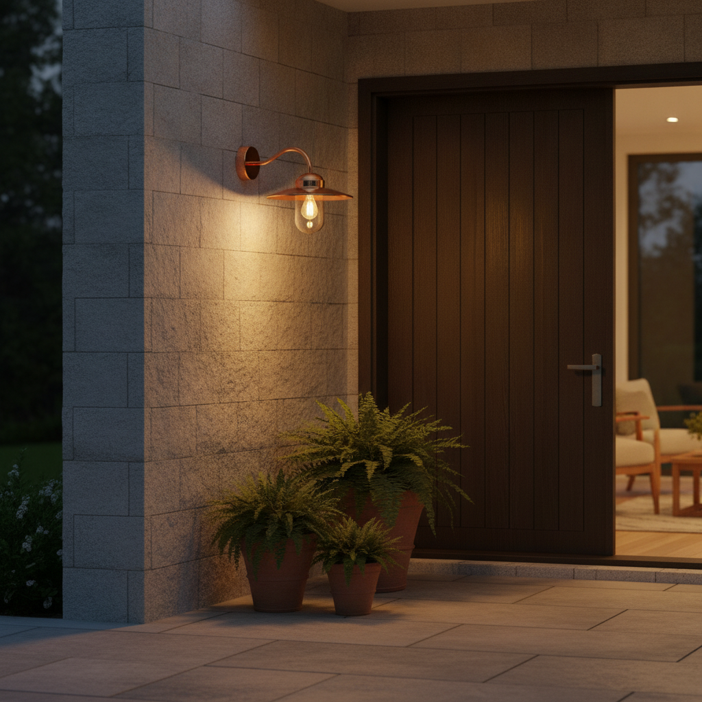 Copper Outdoor Wall Light for Illuminating Entrances & Patios