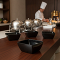 Melamine Black Square Mini Bowl 140ml for Buffet Displays