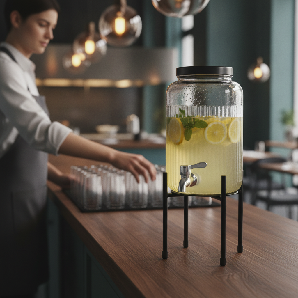Glass Beverage Dispenser 3.8L for Parties & Events