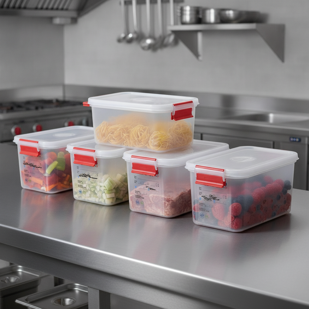 Polypropylene 6L Gastronorm Food Container for Professional Kitchens (Pack of 4)
