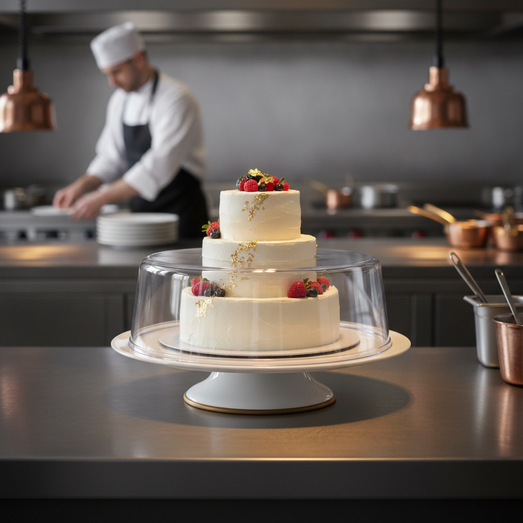Acrylic Lid for Rotating Lazy Susan Cake Stand for Events