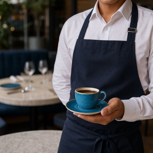 Blue Espresso Saucers 115mm Brown Vitrified Ceramic for Beverage Service (Pack of 12)
