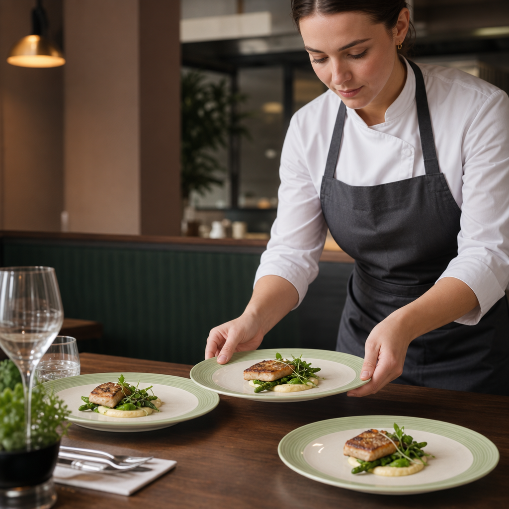 Slimline Plates 270mm Green Porcelain for Cafés & Restaurants (Pack of 24)