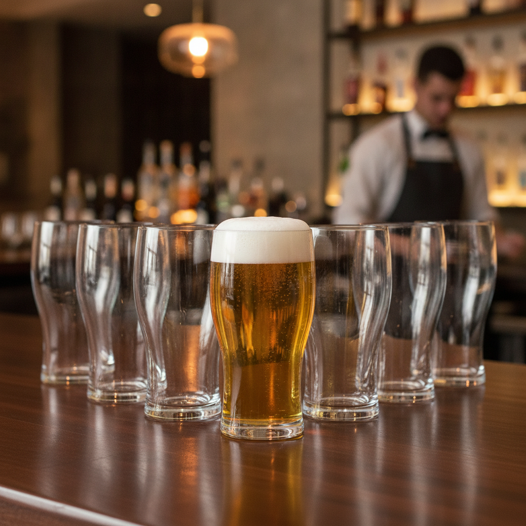 Toughened Glass Tulip Beer Glass 280ml for Hospitality (Pack of 48)