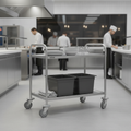 Stainless Steel Medium Two Tier Clearing Trolley for Transporting Items