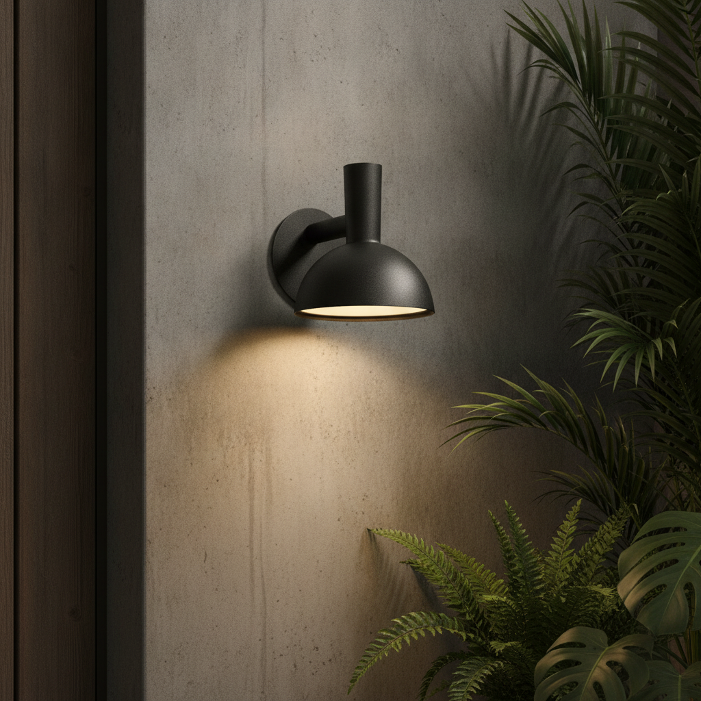 Metal Black Wall Light for Outdoor Spaces