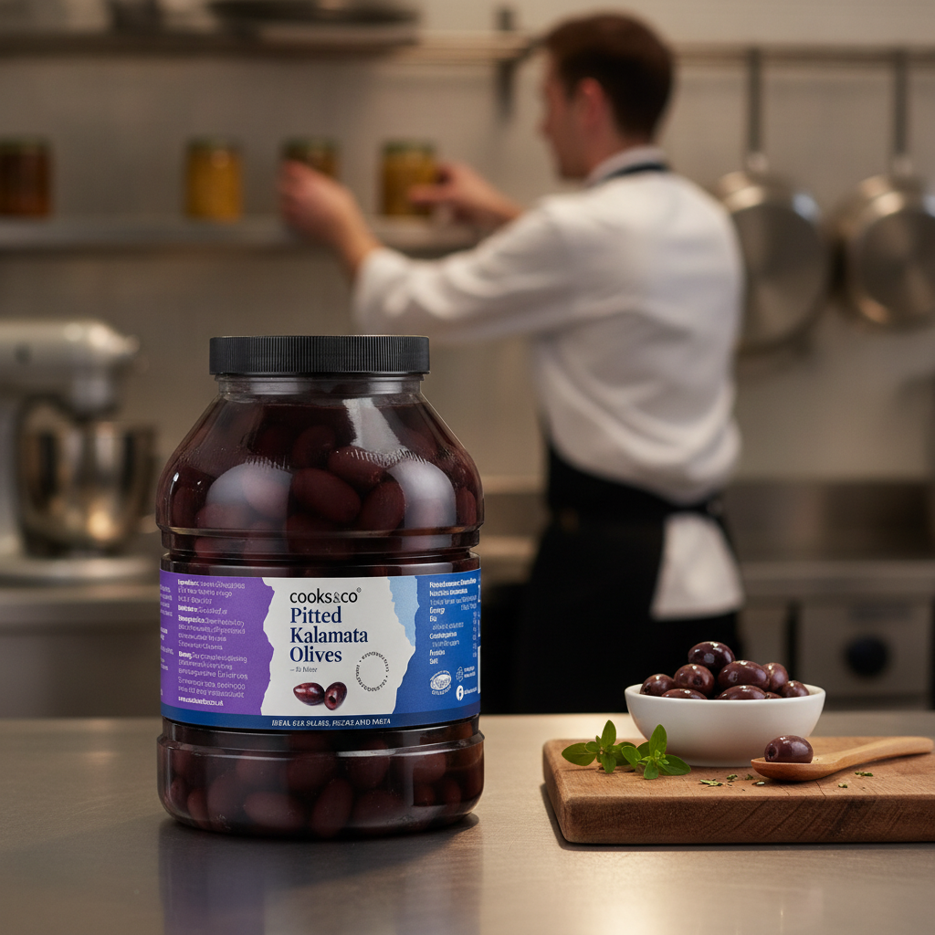 Pitted Kalamata Olives in Brine 2.25kg for Catering