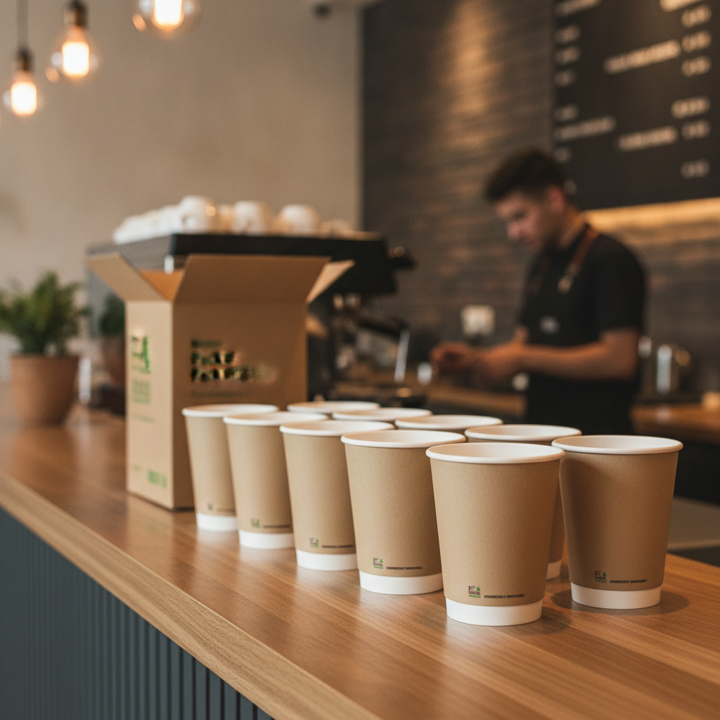 Compostable Paper Coffee Cups 8oz for Eco-Conscious Takeaway (Pack of 1000)