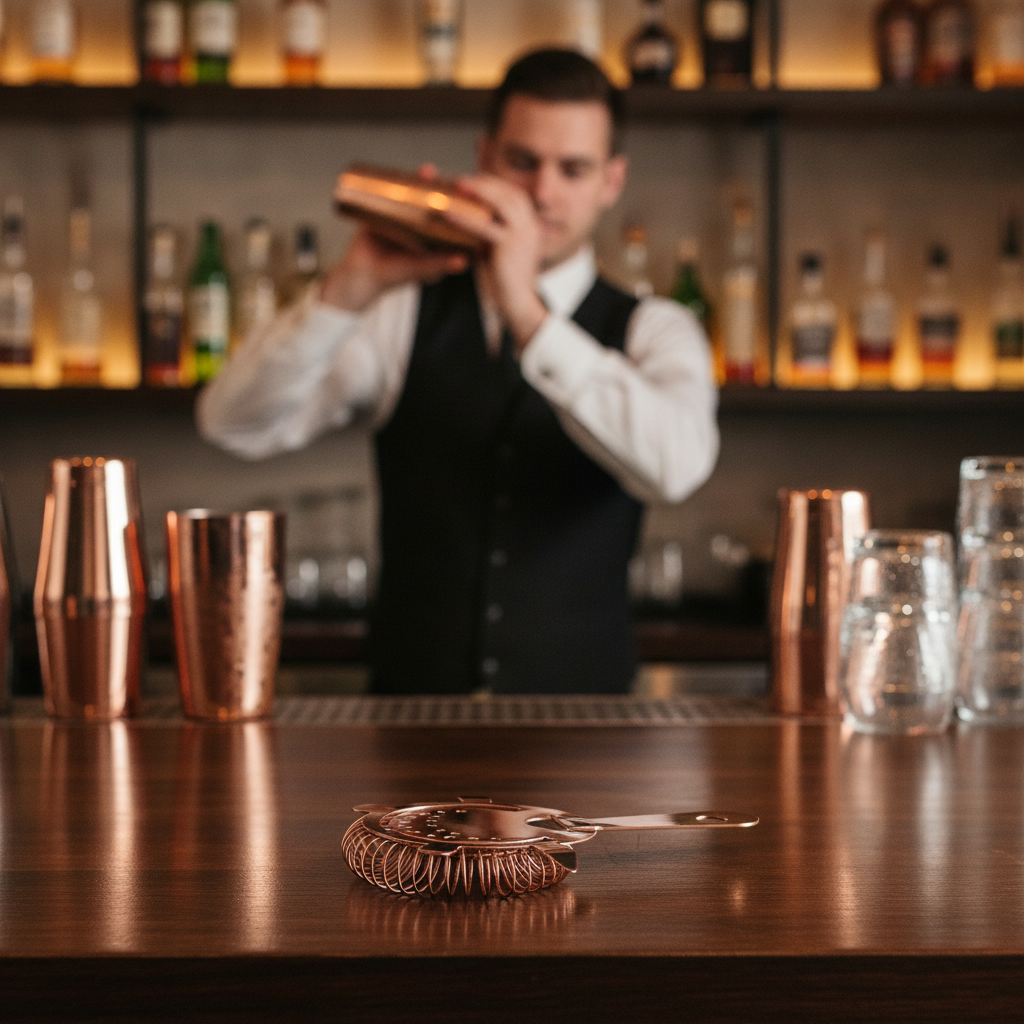 Copper Hawthorne Strainer 150mm for Modern Mixology