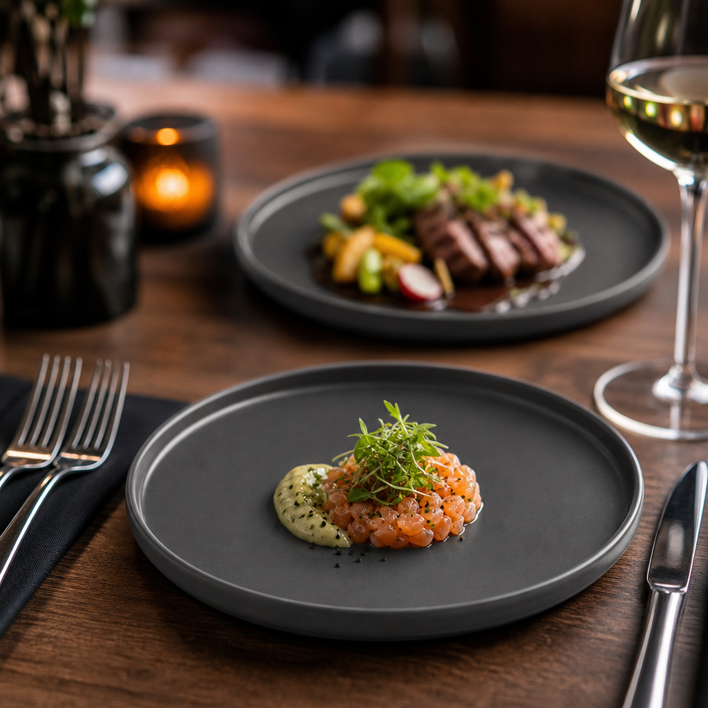 Stoneware Plates 175mm Slate for Elegant Dining (Pack of 6)