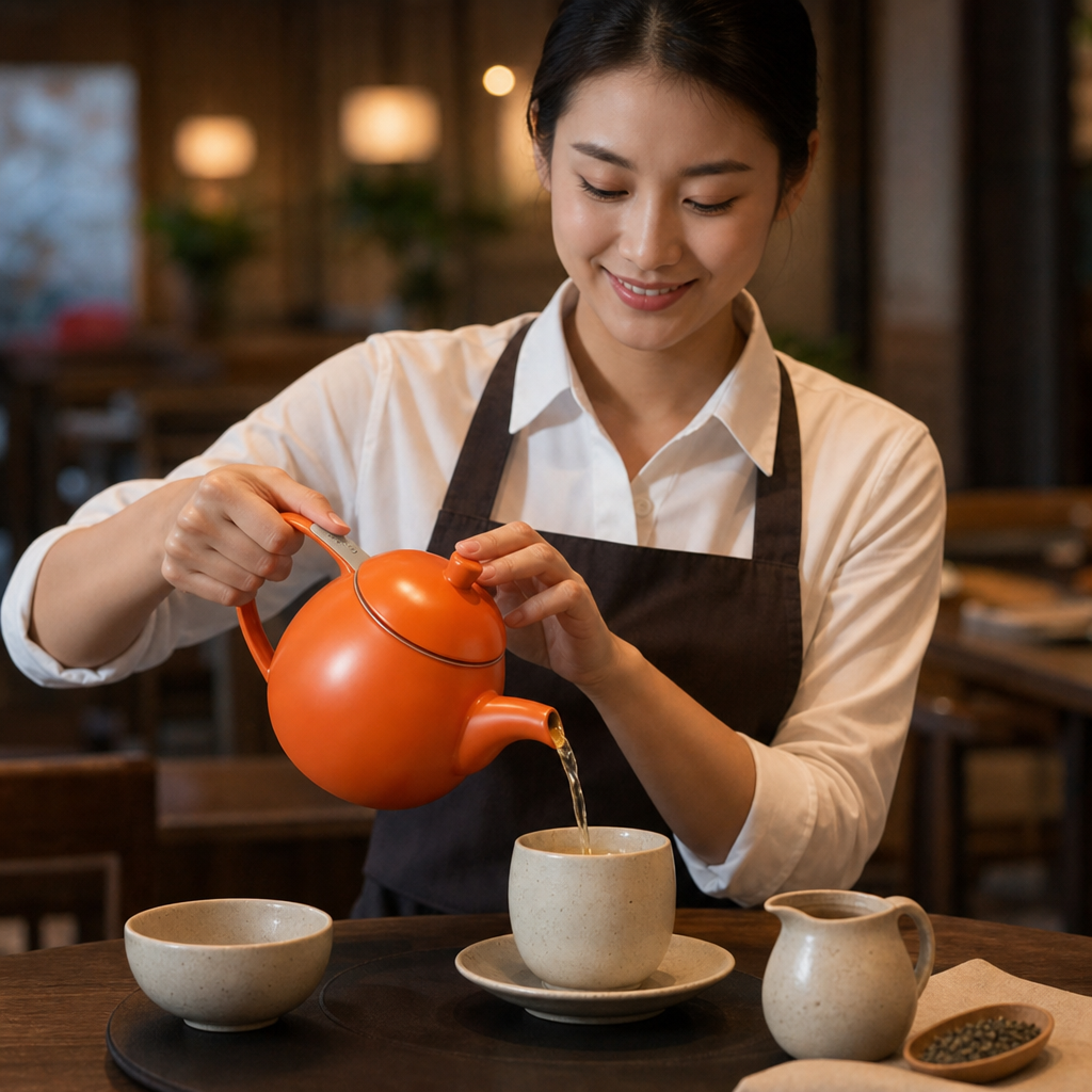 Ceramic Curve Teapot 680ml for Tea Brewing
