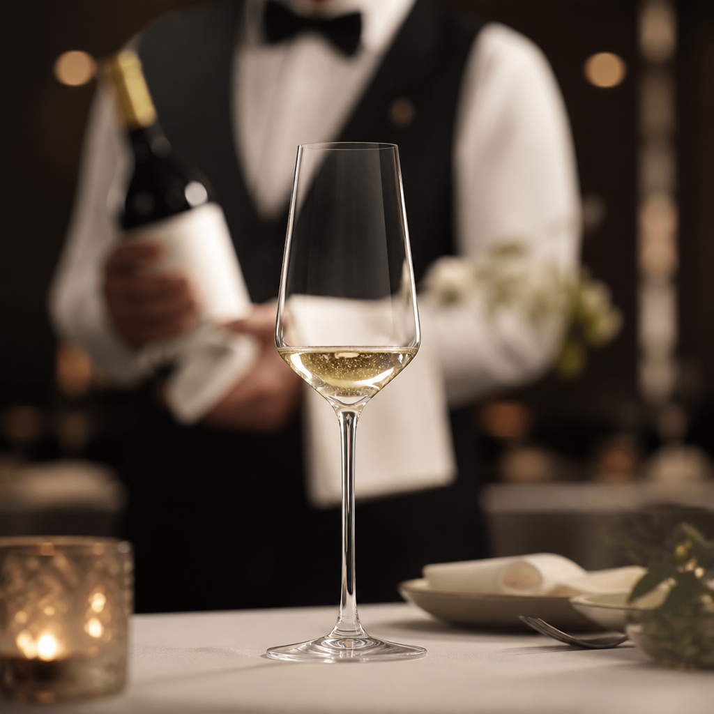 Clear Glass Champagne Flutes 230ml for Wine Tasting (Pack of 24)