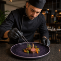 Deep Walled Plates 260mm Purple Vitrified Ceramic for Food Presentation (Pack of 6)