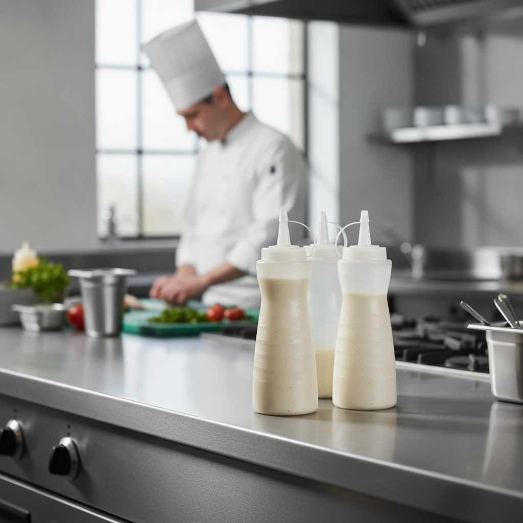 Clear Plastic Sauce Bottle 340ml for Professional Catering