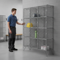 Zinc Coated Steel Twelve Compartment Mesh Locker for Staff Storage