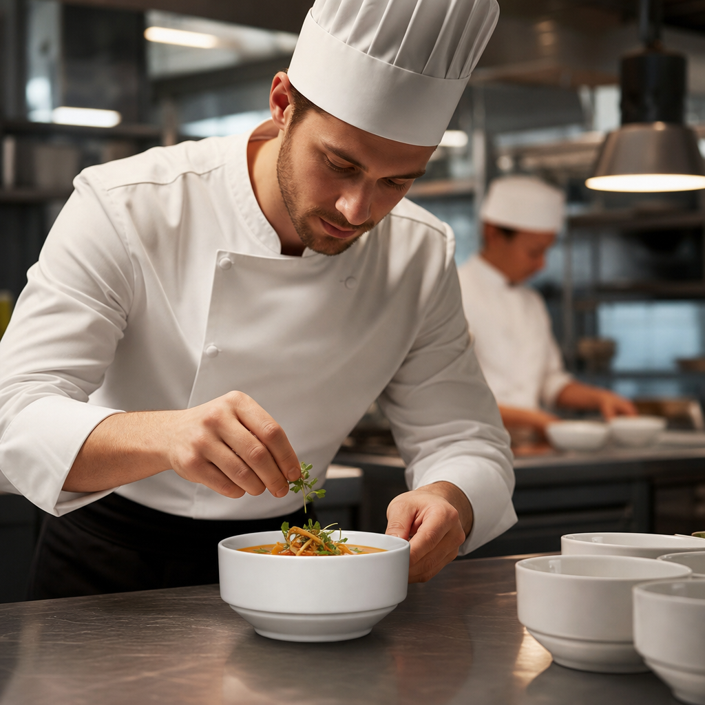 Stackable Porcelain Soup Bowls 110mm for Large Events
