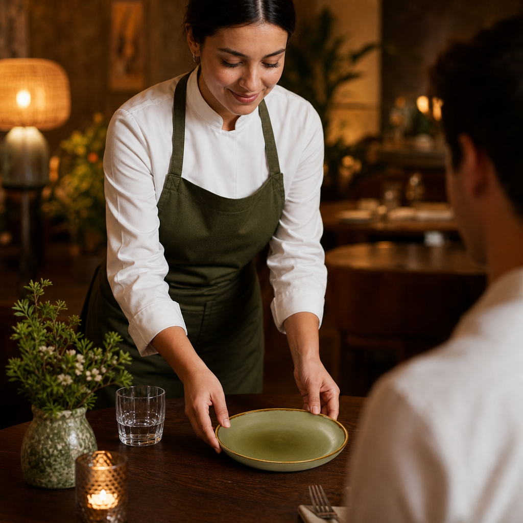 Coupe Plates 165mm Green Porcelain for Rustic Dining (Pack of 12)