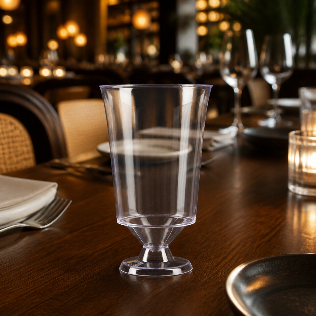 Clear Polypropylene Wine Glasses 175ml for Events (Pack of 10)