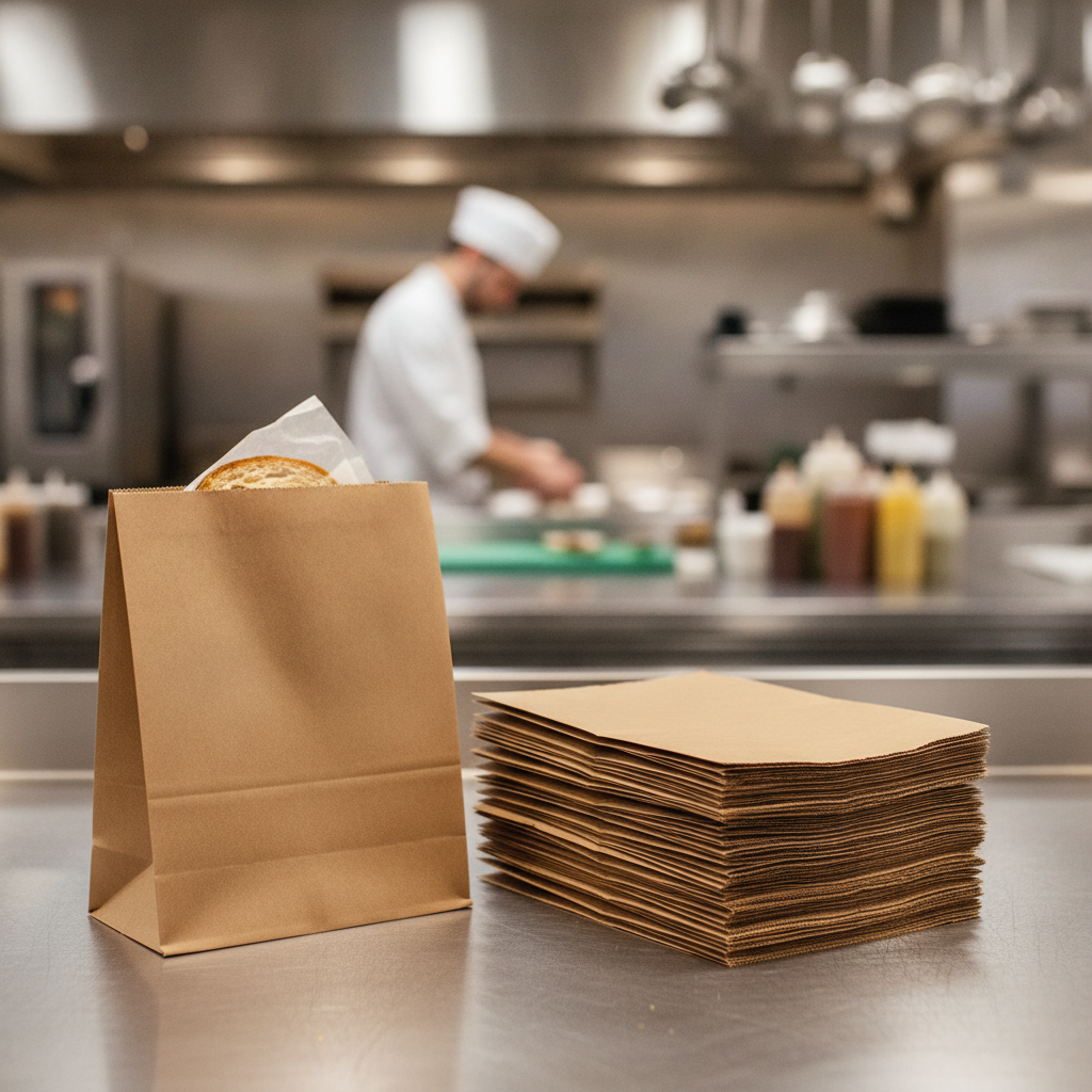Compostable Kraft Sandwich Bags 216mm for Food-to-Go Service (Pack of 1000)