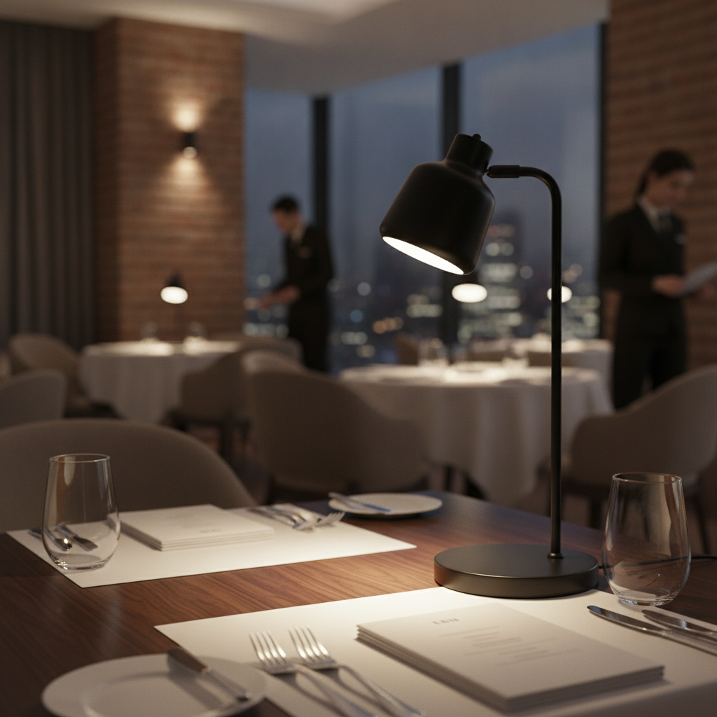 Metal Black Table Lamp with Adjustable Head 200x220mm for Home & Office
