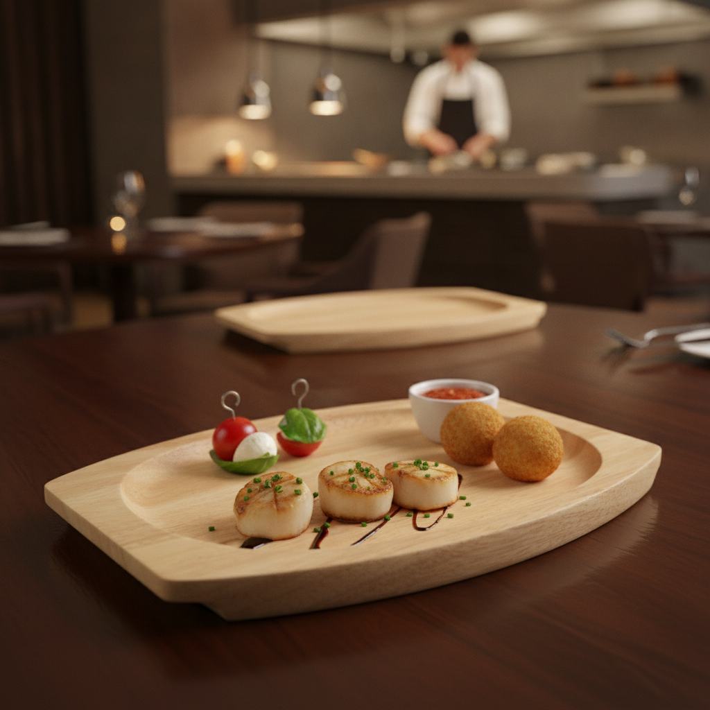 Hevea Wooden Serving Board 335x205mm for Table Service