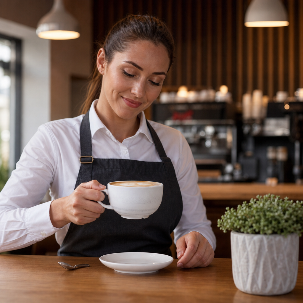 Finest Vitrified White Cappuccino Cups 340ml for Professional Use (Pack of 12)