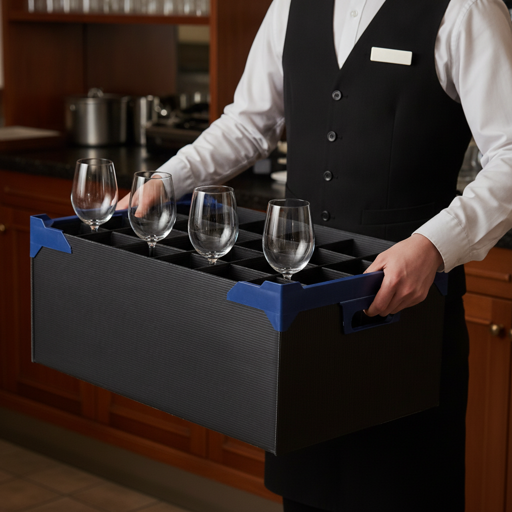 Plastic Wine Glass Carry Box for Safe Transport (Pack of 5)