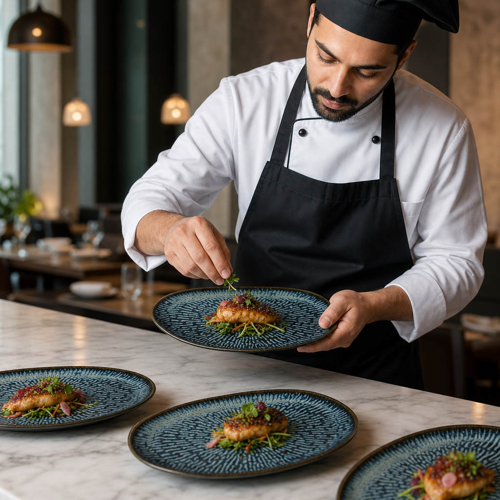 Oblong Plates 220x130mm Blue Vitrified Ceramic for Dining Tables (Pack of 6)