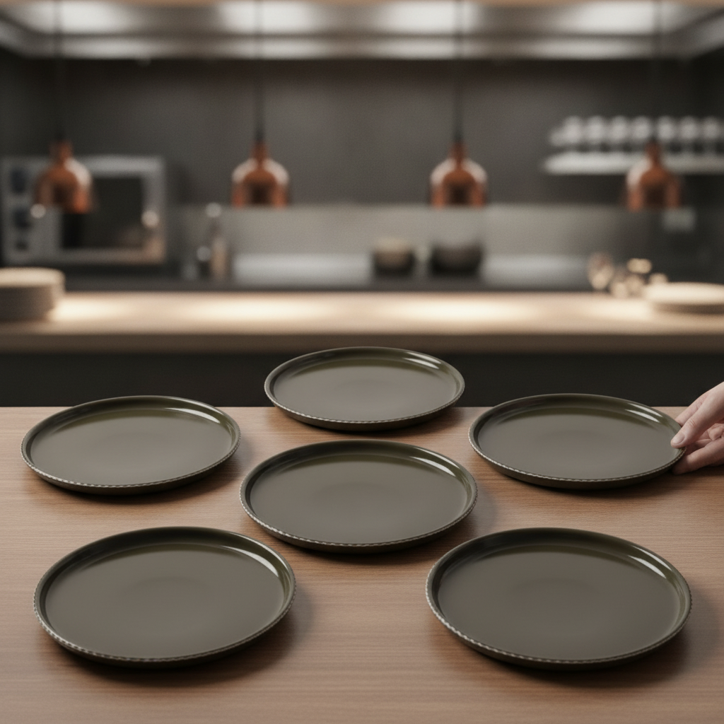 Porcelain Brown Plates 160mm for Catering & Hospitality (Pack of 6)