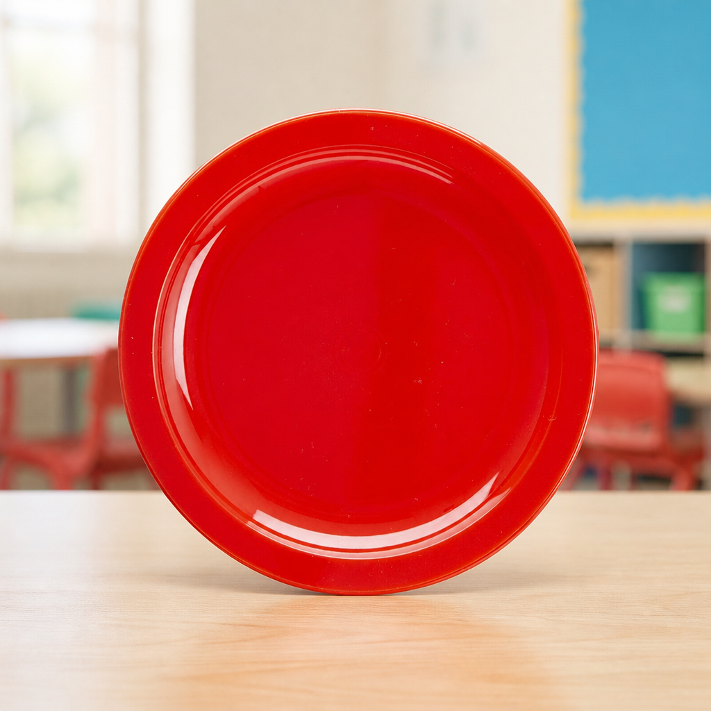 Red Polypropylene Plates 174mm for Schools and Institutions