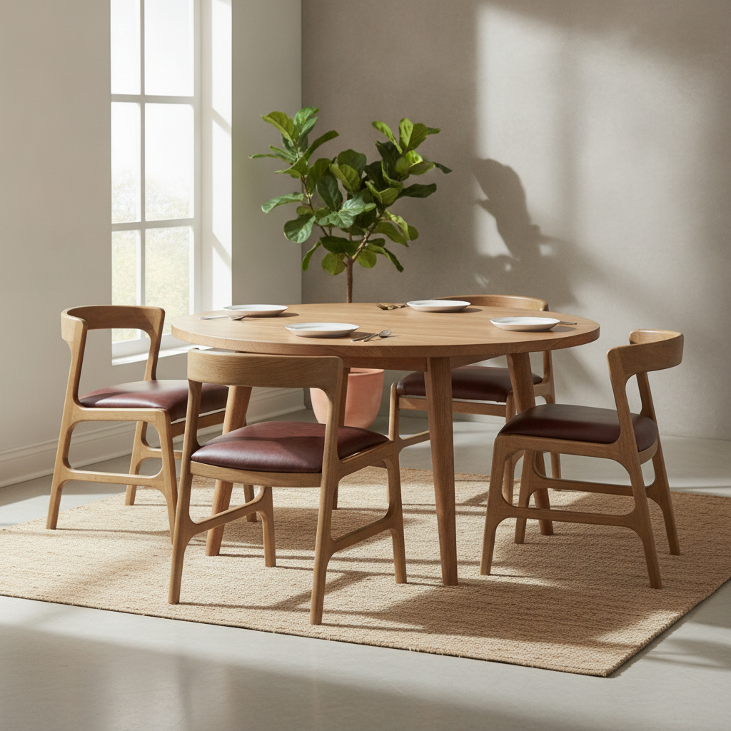 Rubber Wood Dining Chairs 760x480mm for Elegant Seating Areas (Pack of 6)