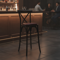 Rubber Wood Bar Chair with Padded Seat 1180mm for Stylish Bars