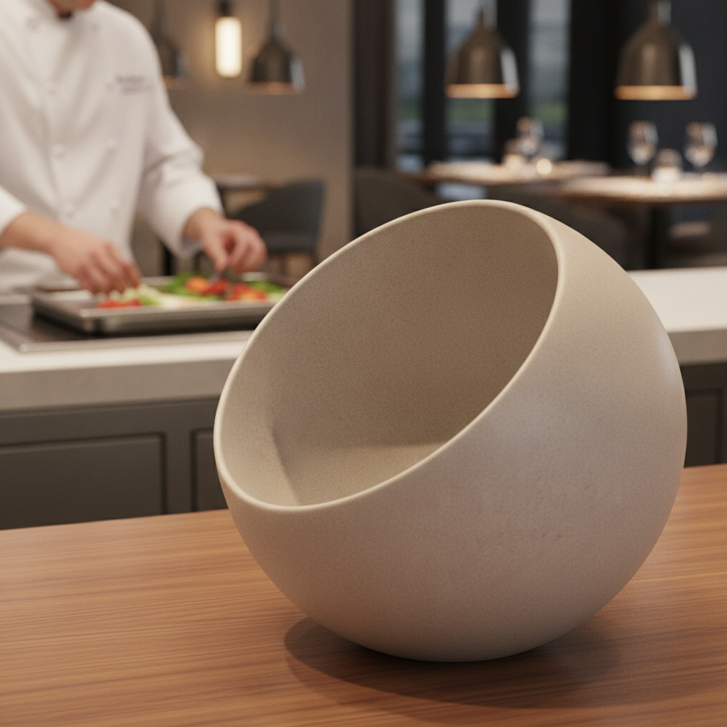 Melamine Grey Serving Bowl 190mm for Buffet Presentations