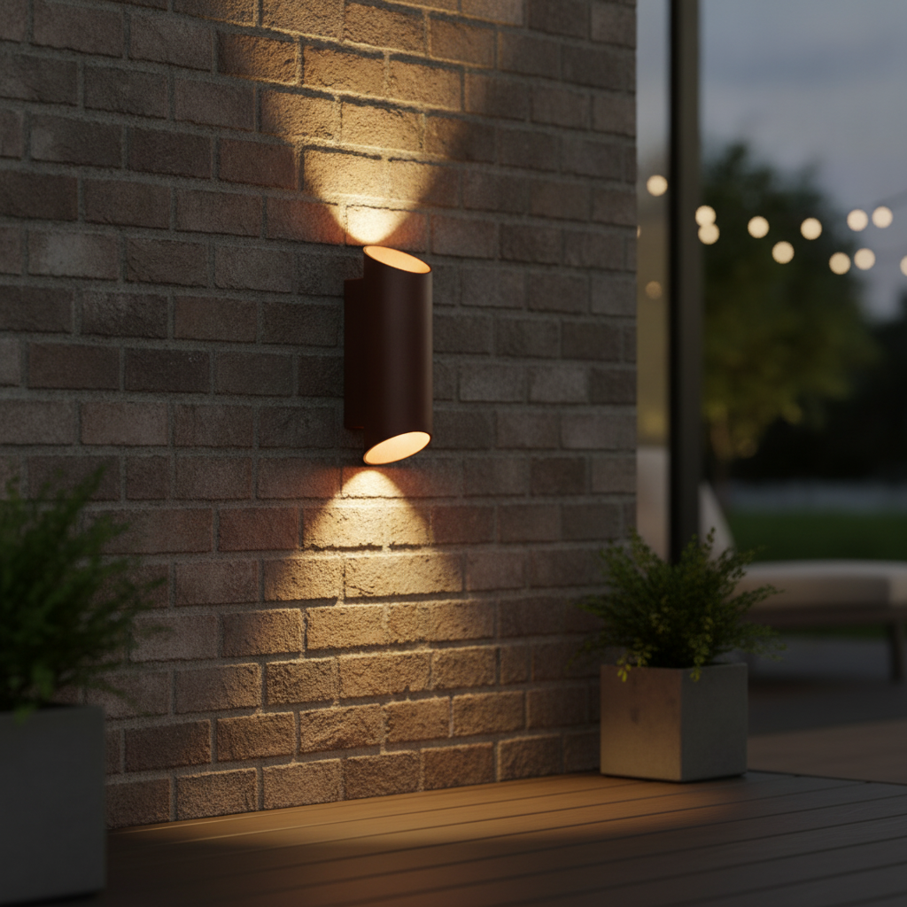 Aluminium Outdoor Wall Light in Rusty Finish for Exterior Spaces