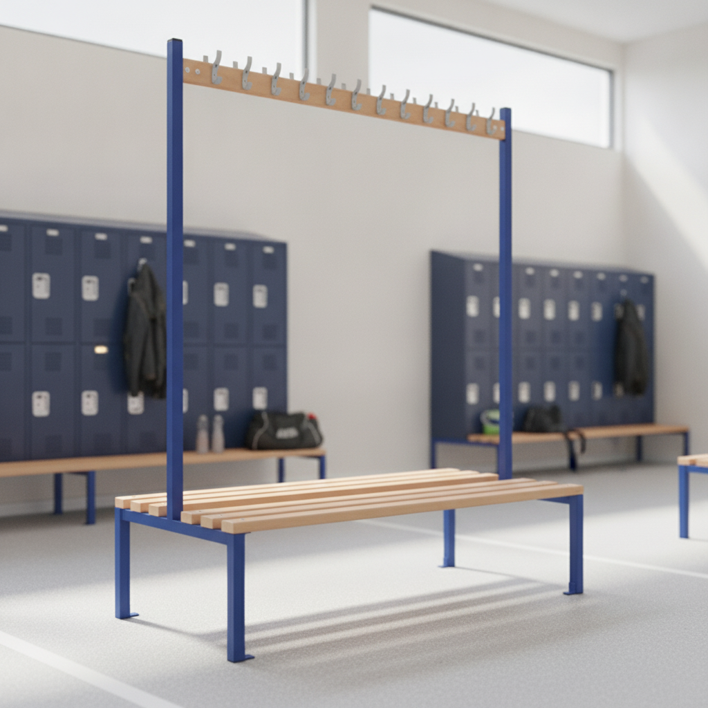 Powder Coated Steel Double-sided Island Seating for Schools & Gyms