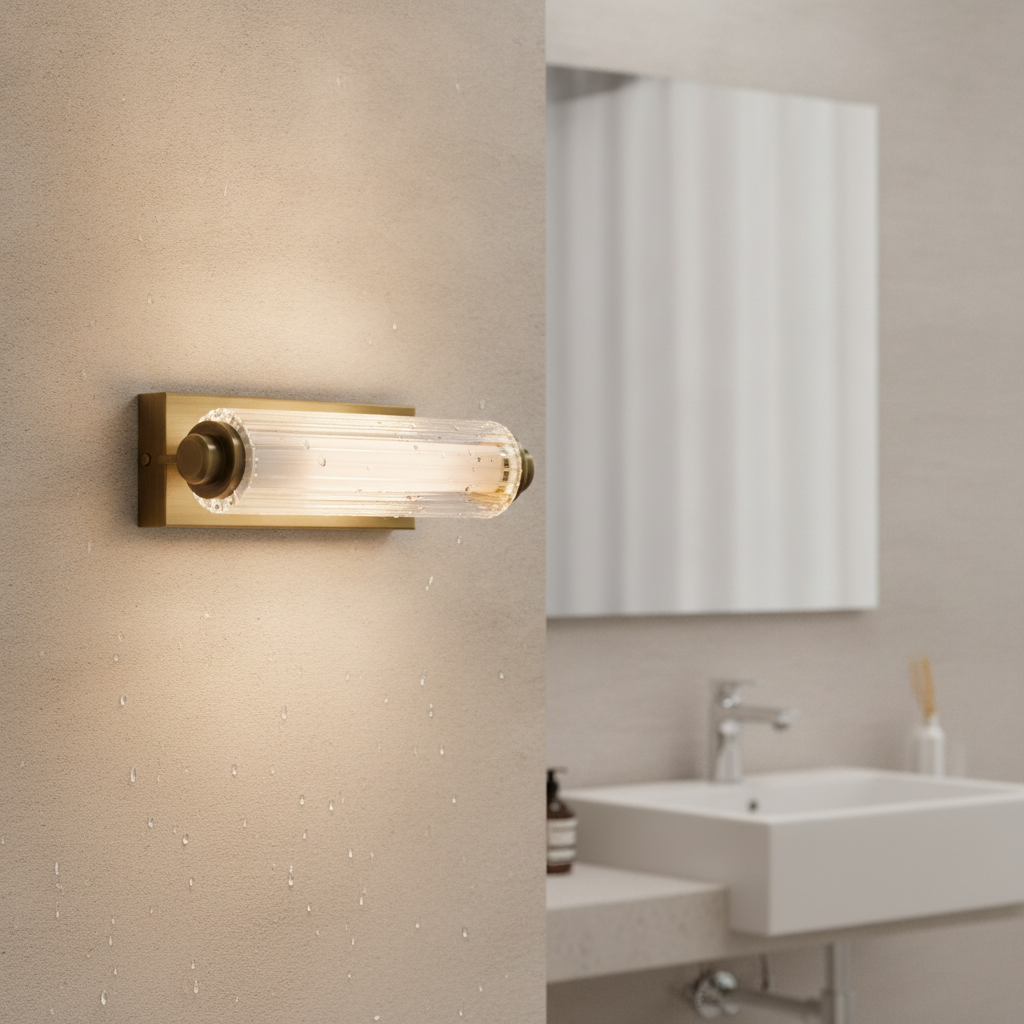 Plastic Brass Double Wall Light for Bathroom Use