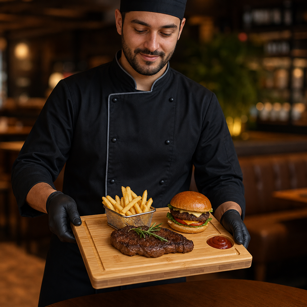 Wood Presentation Board 310x240mm for Serving Steaks & Burgers