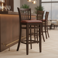Rubber Wood Bar Chair with Padded Seat 1100mm for Commercial Use
