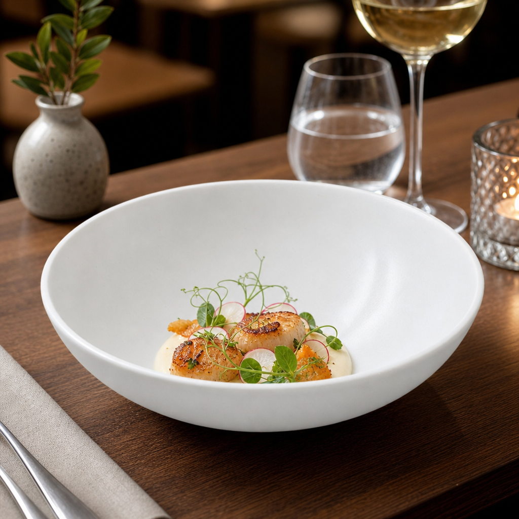 Churchill Vellum Coupe Bowls 248mm in White for Professional Kitchens