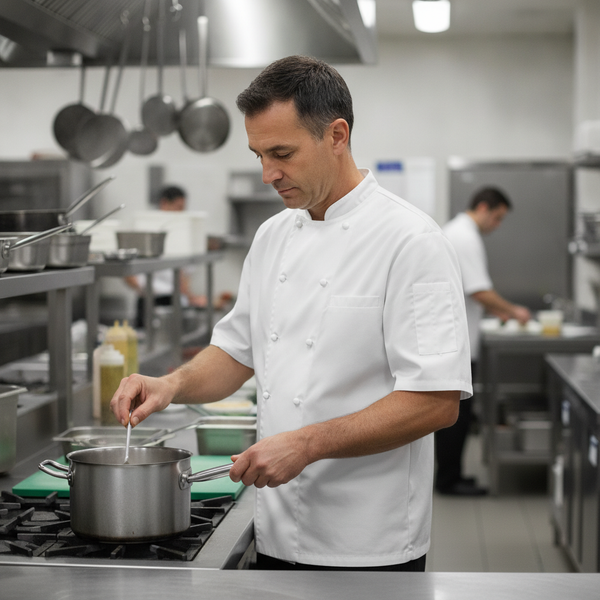Polycotton Chef Jacket White for Hot Kitchens, Polycotton