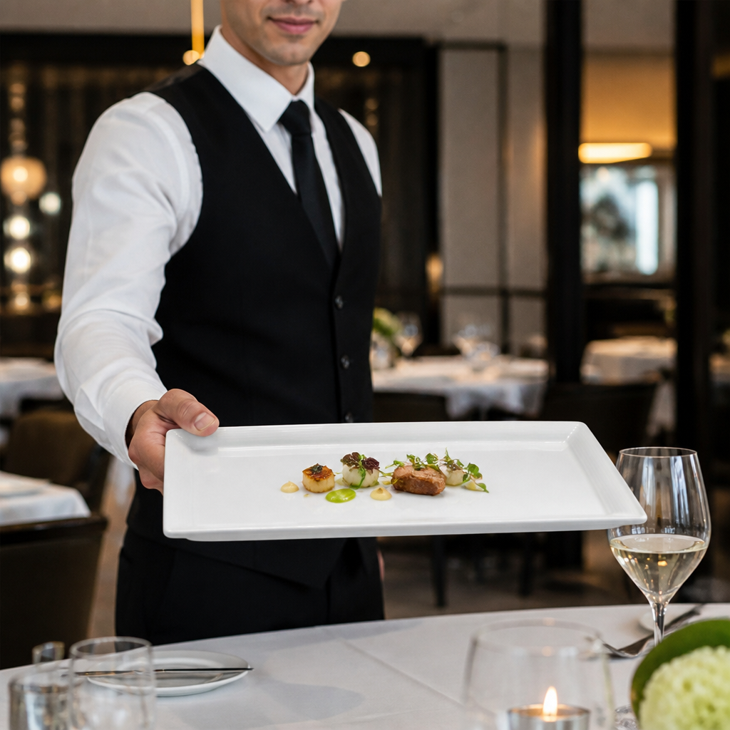Rectangular Tray 270mm Porcelain for Fine Dining (Pack of 24)