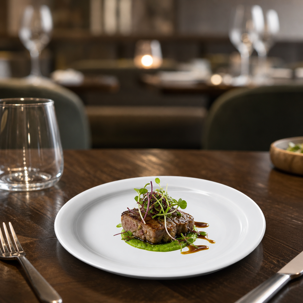 Narrow Rimmed Plates 180mm Porcelain for Elegant Dining (Pack of 12)