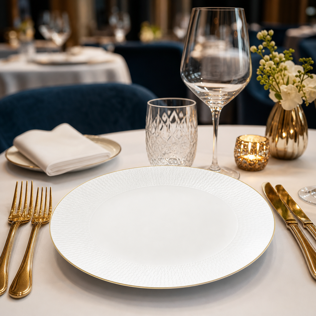 Coupe Plates Bone China for Upscale Dining (Pack of 12)