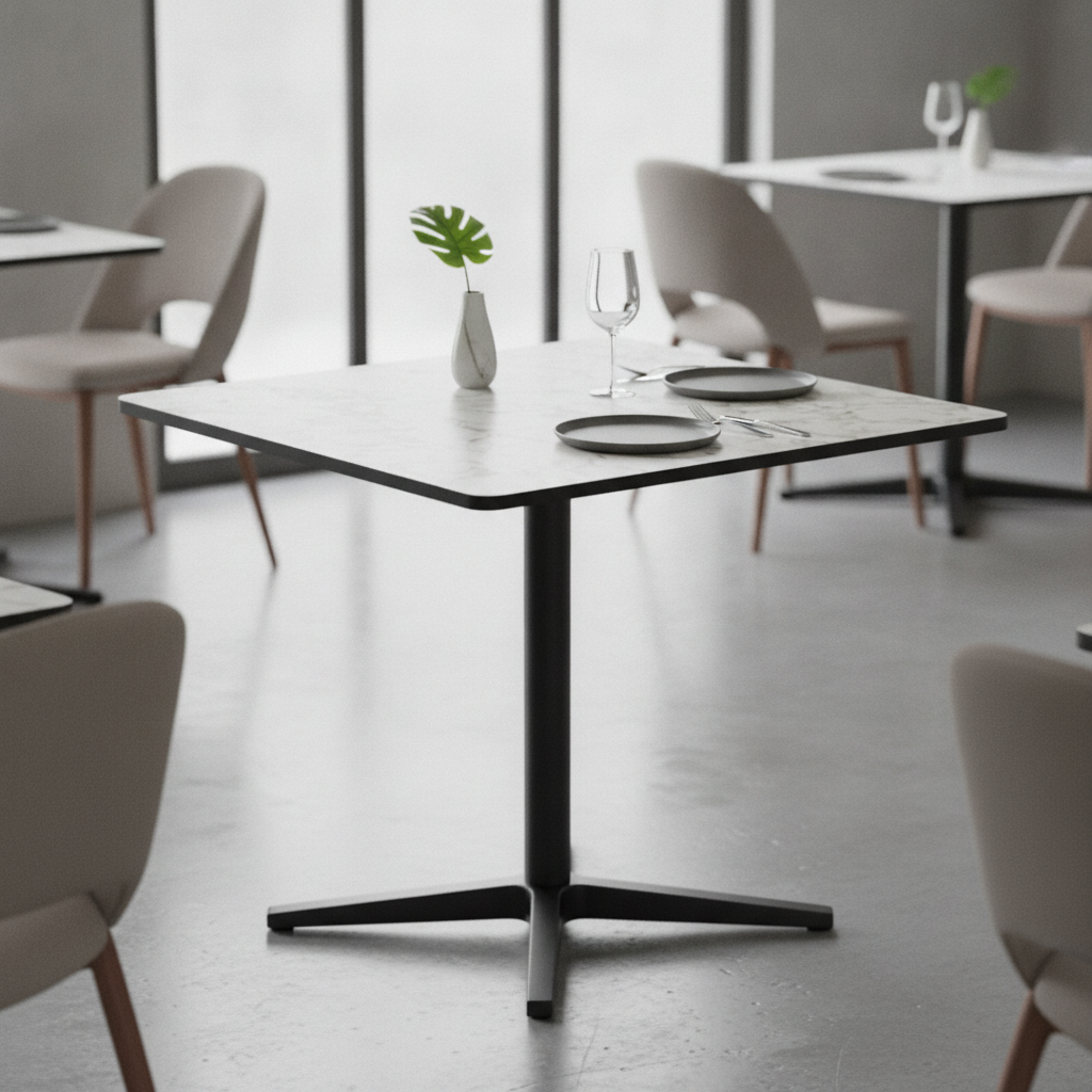 Laminate Carrara Marble Table Top 600mm for Hospitality Use