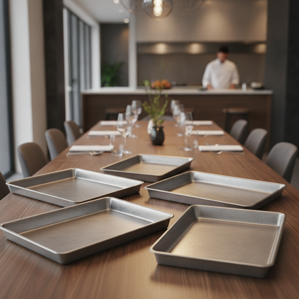 Stainless Steel Vintage Trays 330x230mm for Dining Experience (Pack of 6)